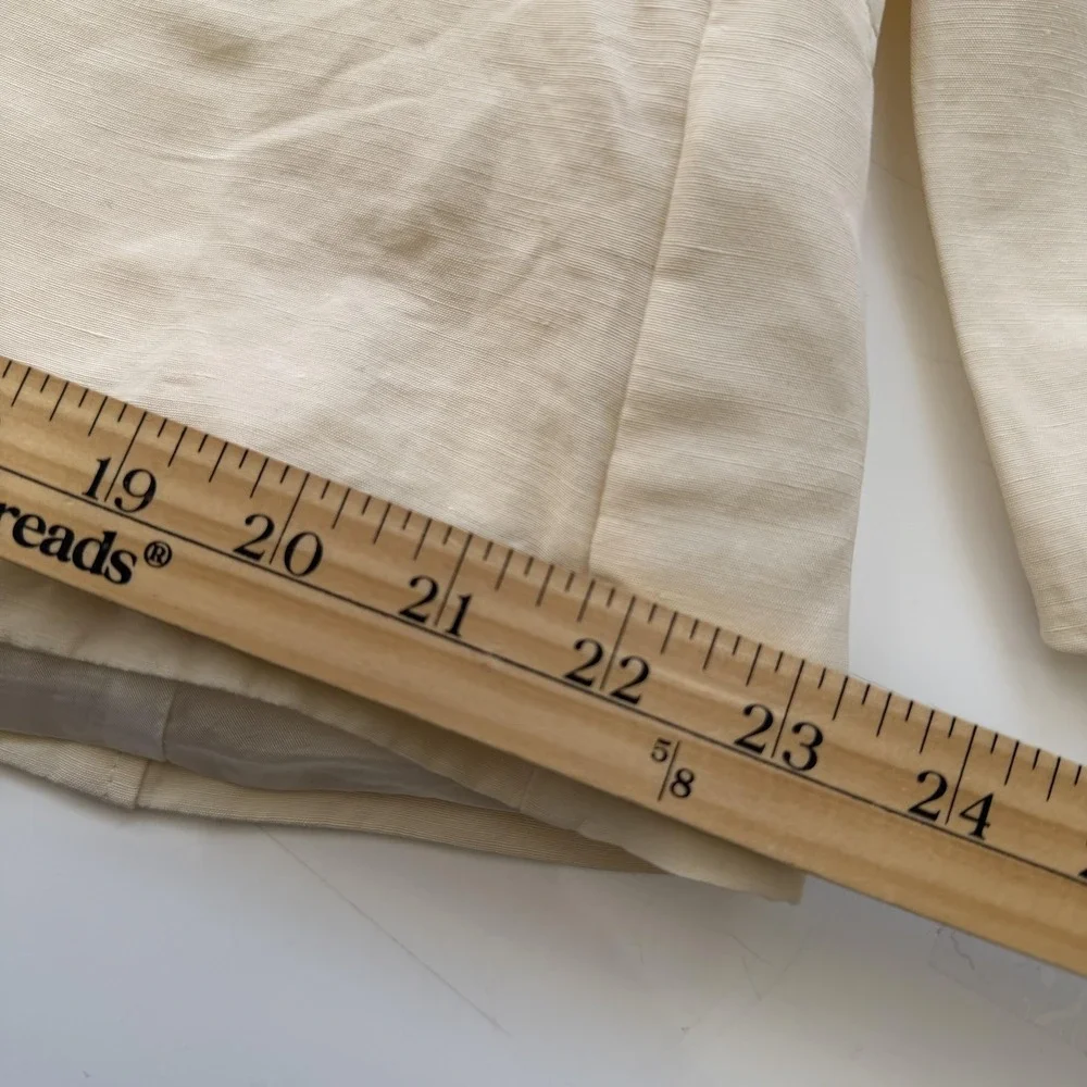 Vintage Max Mara Jacket Womens Large White Linen Silk Cropped Made‎ Italy Blazer